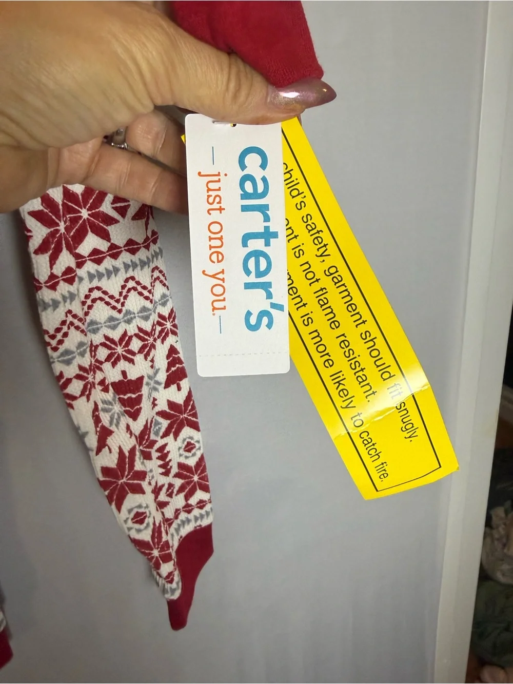 Carter's Red and White Fair Isle Pajama Set